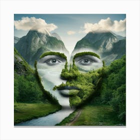 Portrait Of A Woman In Nature Canvas Print