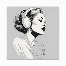 Woman Listening To Music Canvas Print