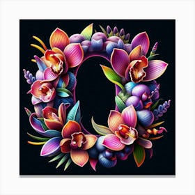 Floral Letter O Canvas Print