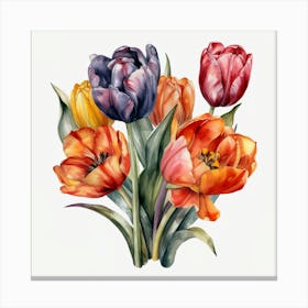 Watercolor Tulips 6 Canvas Print