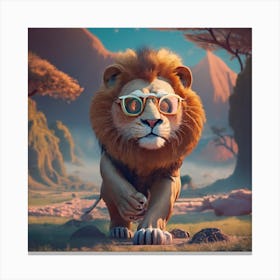 Texte Free Lion Photo Cinematic (2) Canvas Print