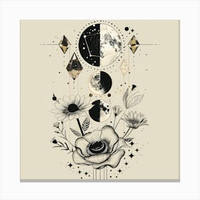 Minimalist Boho Celestial Moon 21 Canvas Print