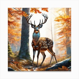 Deer In The Forest 182 Canvas Print