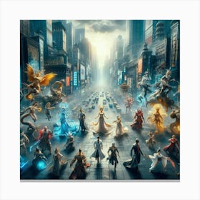 City With Many Characters Canvas Print