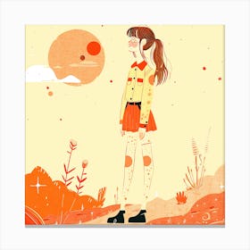 Girl In The Desert Canvas Print