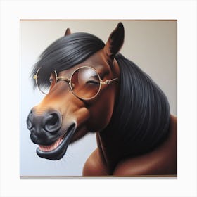 Horse With Glasses 2 Canvas Print