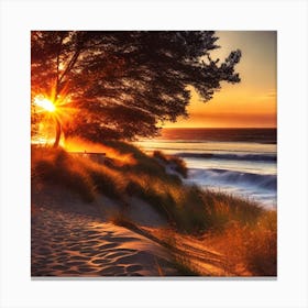 Sunset On The Beach 1056 Canvas Print