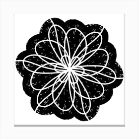 Black And White Flower Stampe su tela