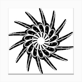 Black And White Flower 1 Canvas Print