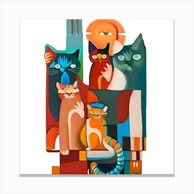 Cats in town Canvas Print