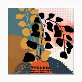 Abstract Branches Still Life Square Canvas Print
