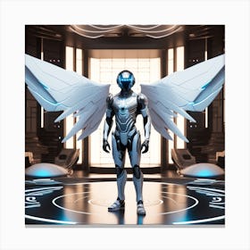 Futuristic Man With Wings 4 Canvas Print