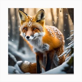 Red Fox In The Snow 7 Canvas Print