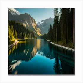 The sunset over river Canvas Print