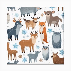 Winter Animals 1 Canvas Print