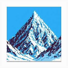 8-bit snowy mountain peak 2 Canvas Print