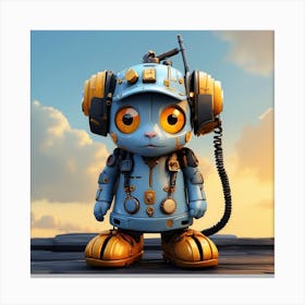 Robot Cat Canvas Print