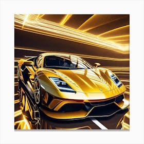 Golden Sports Car 12 Canvas Print