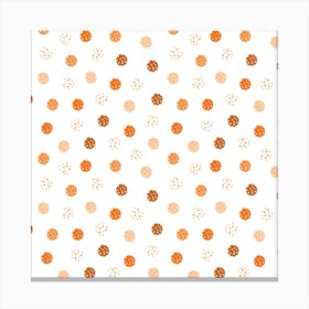 Peachy Dots Peach Canvas Print