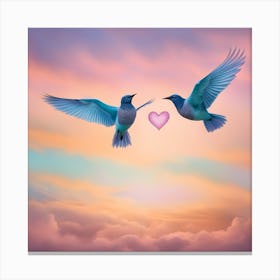 Love Birds In The Sky Canvas Print