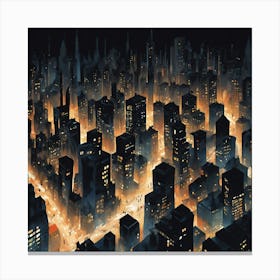 Cityscape At Night 7 Canvas Print