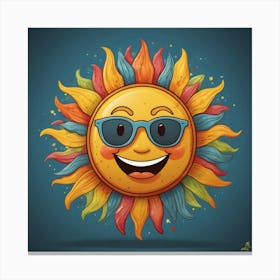 Sun With Sunglasses Canvas Print