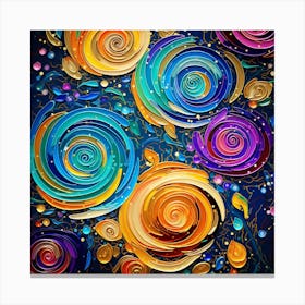 Abstract Colorful Roses Canvas Print