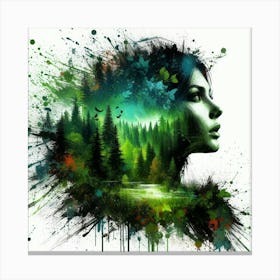 Woman In The Forest 4 Canvas Print