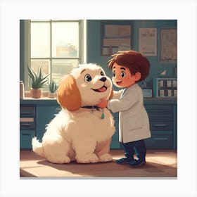 Adorable Chibi Vet Puppy Care 5 Canvas Print