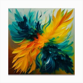 Gorgeous, distinctive yellow, green and blue abstract artwork 17 Canvas Print