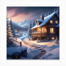 Winter Landscape Wallpaper Canvas Print