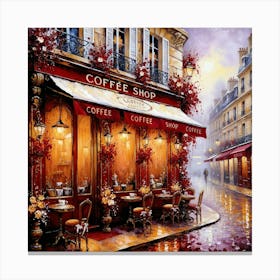 Coffee Shop Paris 1 Canvas Print