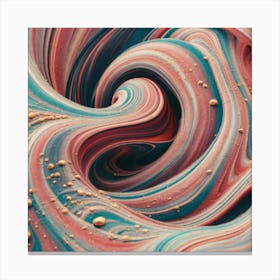 Close-up of colorful wave of tangled paint abstract art 5 Canvas Print