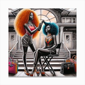 Two Women With Big Hair Canvas Print