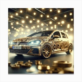 Gold Volkswagen Golf Gti Canvas Print