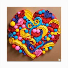 Heart Shaped Paper Art Canvas Print