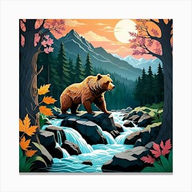 Bear In The Forest Canvas Print