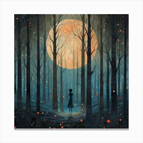 Moonlight In The Forest Canvas Print