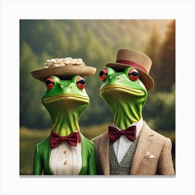 Silly Animals Series Frogs 2 Canvas Print