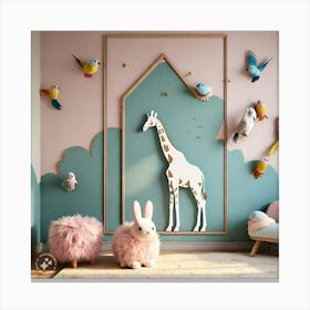 Giraffe Wall Art 4 Canvas Print