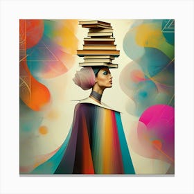 Vibrant Abstract Art of Books and Balance Canvas Print