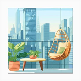 Hanging Chair On Balcony 3 Canvas Print