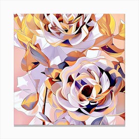 Gilded Floral Impressions Canvas Print