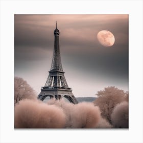 Pink Eiffel Tower Aesthetic Landscape Canvas Print