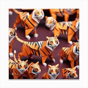 Origami Tigers Canvas Print