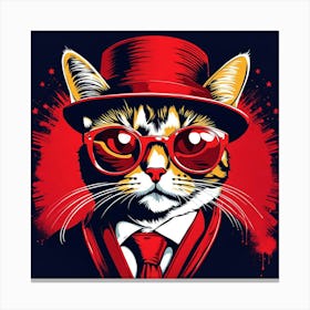 Cat In A Top Hat Canvas Print