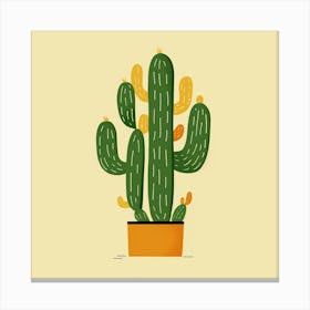 Rizwanakhan Simple Abstract Cactus Non Uniform Shapes Petrol 6 Canvas Print