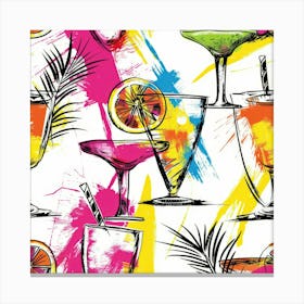 Seamless Pattern With Colorful Drinks 1 Canvas Print