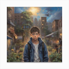 Boy In The Blue Jacket Canvas Print