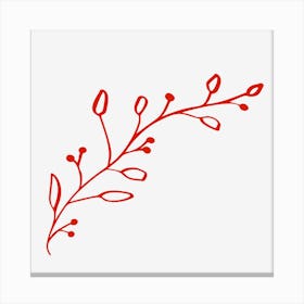 Red Berry Branch Canvas Print